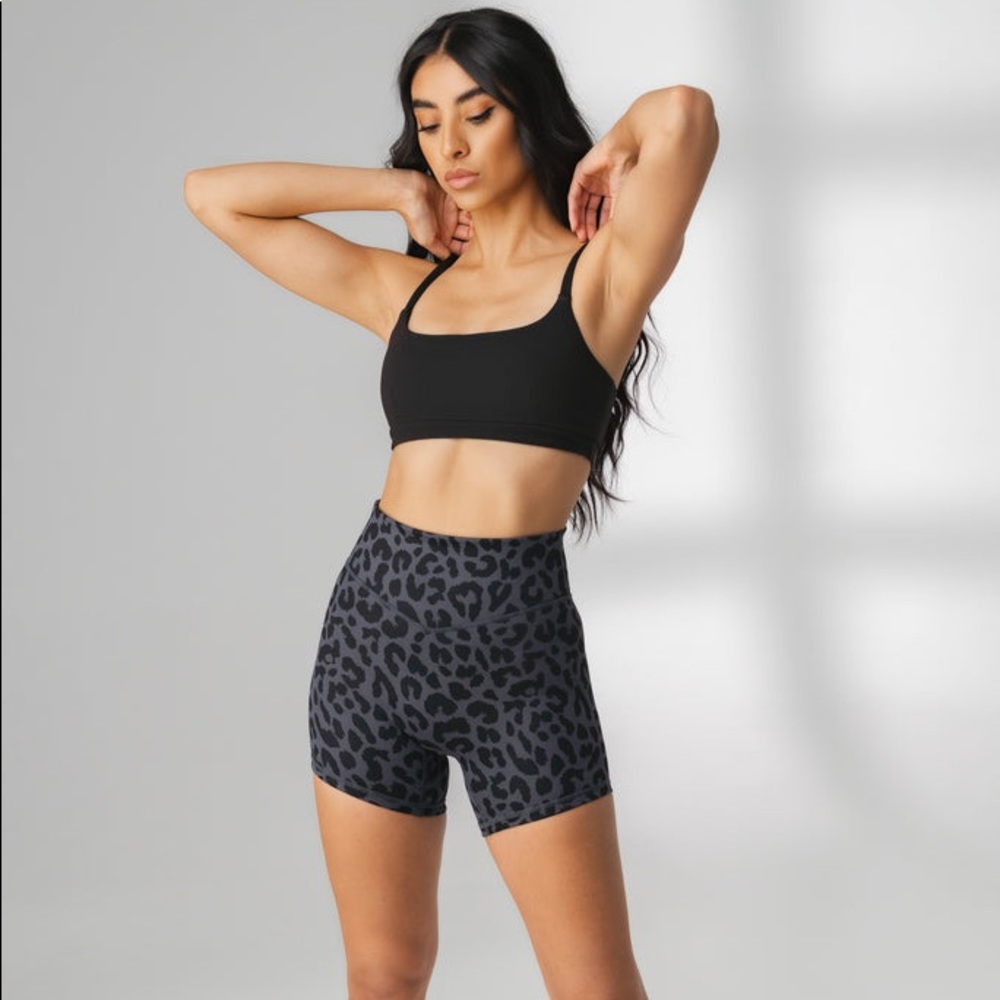 Balance Athletica Black Leopard Print High-Rise Athletic Shorts